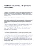 CIS Exam -2 &lpar;Chapters 5-8&rpar; Questions and Answers