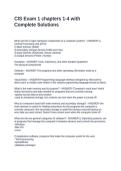 CIS Exam 1 chapters 1-4 with Complete Solutions