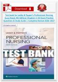 Leddy & Pepper&rsquo;s Professional Nursing &lpar;Lucy Hood&comma; 9th Edition&rpar; Chapters 1&ndash;22 Exam Practice Questions & Study Guide &vert; Complete Review 2026&ndash;2027