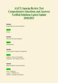 AACN Agacnp Review Test Questions and&NewLine;Answers Verified Solutions Latest Update&NewLine;2026&sol;2027