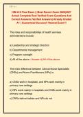 HIM 410 Final Exam &vert;&vert; Most Recent Exam 2026&vert;2027 &NewLine;Actual Complete Real Verified Exam Questions And &NewLine;Correct Answers &lpar;Verified Answers&rpar; Already Graded &NewLine;A&plus; &vert; Guaranteed Success&excl;&excl; Newest Exam&excl;&excl;&excl;