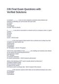 CIS Final Exam Questions with Verified Solutions