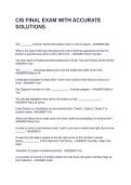 CIS FINAL EXAM WITH ACCURATE SOLUTIONS
