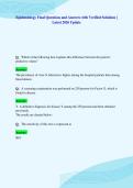 Epidemiology Final Questions and Answers with Verified Solutions &vert;&NewLine;Latest 2026 Update