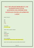 WGU C955 Applied Probability and Statistics Final Exam&NewLine;