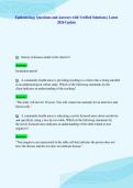 Epidemiology Questions and Answers with Verified Solutions &vert; Latest&NewLine;2026 Update