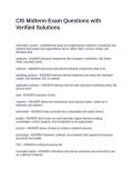 CIS Midterm Exam Questions with Verified Solutions