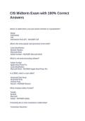 CIS Midterm Exam with 100&percnt; Correct Answers