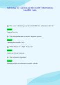 Epidemiology Test 2 Questions and Answers with Verified Solutions &vert;&NewLine;Latest 2026 Update