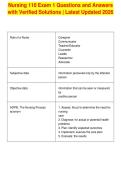 Nursing 110 Exam 1 Questions and Answers&NewLine;with Verified Solutions &vert; Latest Updated 2026