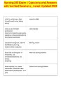Nursing 245 Exam 1 Questions and Answers&NewLine;with Verified Solutions &vert; Latest Updated 2026&NewLine;