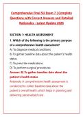 Comprehensive Final SU Exam 7 &vert; Complete Questions with Correct Answers and Detailed Rationales - Latest Update 2026