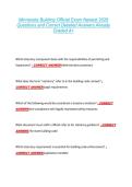 Minnesota Building Official Exam Newest 2026 &NewLine;Questions and Correct Detailed Answers Already &NewLine;Graded A&plus; 