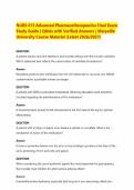 NURS 615 Advanced Pharmacotherapeutics Final Exam Study Guide &vert; Q&As with Verified Answers &vert; Maryville University Course Material &lpar;Latest 2026&sol;2027&rpar;