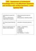 OAE - Assessment of Professional&NewLine;Knowledge AYA &lpar;7-12&rpar; &lpar;003&rpar; Exam Questions&NewLine;and Answers with Verified Solutions &vert; Latest&NewLine;Updated 2026