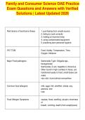 Family and Consumer Science OAE Practice&NewLine;Exam Questions and Answers with Verified&NewLine;Solutions &vert; Latest Updated 2026