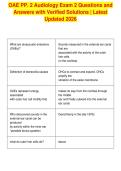 OAE PP&period; 2 Audiology Exam 2 Questions and&NewLine;Answers with Verified Solutions &vert; Latest&NewLine;Updated 2026