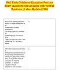 OAE Early Childhood Education Practice&NewLine;Exam Questions and Answers with Verified&NewLine;Solutions &vert; Latest Updated 2026