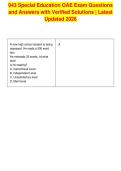 043 Special Education OAE Exam Questions&NewLine;and Answers with Verified Solutions &vert; Latest&NewLine;Updated 2026