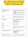 OAE - Middle Grades ELA &lpar;028&rpar; Exam&NewLine;Questions and Answers with Verified&NewLine;Solutions &vert; Latest Updated 2026&NewLine;