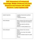 OAE Assessment of Professional&NewLine;Knowledge&colon; Middle Childhood &lpar;4-9&rpar; Exam&NewLine;Questions and Answers with Verified&NewLine;Solutions &vert; Latest Updated 2026