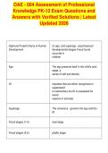 OAE - 004 Assessment of Professional&NewLine;Knowledge PK-12 Exam Questions and&NewLine;Answers with Verified Solutions &vert; Latest&NewLine;Updated 2026&NewLine;