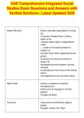 OAE Comprehensive Integrated Social&NewLine;Studies Exam Questions and Answers with&NewLine;Verified Solutions &vert; Latest Updated 2026