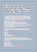 Bio 322 EXAM 2026 UPDATE &NewLine;QUESTIONS AND CORRECT VERIFIED &NewLine;ANSWERS ALREADY GRADED A&plus; &NewLine;&lpar;BRAND NEW VISION&rpar; 