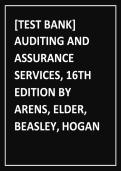 Auditing and Assurance Services 16th Edition Test Bank &vert; Arens&comma; Elder&comma; Beasley&comma; Hogan&NewLine;&NewLine;