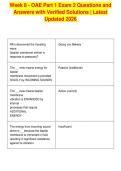 Week 8 - OAE Part 1 Exam 2 Questions and&NewLine;Answers with Verified Solutions &vert; Latest&NewLine;Updated 2026&NewLine;