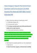 Texas Category E Aquatic Pest Control Exam &NewLine;Questions and Correct Answers &lpar;Verified &NewLine;Answers&rpar; Plus Rationale 2027 Q&A&vert; Instant &NewLine;Download Pdf