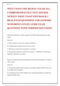 West Coast EMT Block 1 Practice Exam &vert; Comprehensive Questions & Verified Answers