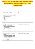 ONCC CPHON practice Exam Questions and&NewLine;Answers with Verified Solutions &vert; Latest&NewLine;Updated 2026