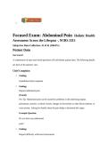 NURS 3315 Focused Exam Abdominal Pain Holistic Health Assessment Practice Guide
