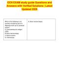 OCN EXAM study guide Questions and&NewLine;Answers with Verified Solutions &vert; Latest&NewLine;Updated 2026