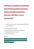 Minnesota Hr Compliance Certification &NewLine;Exam Practice Questions And Correct &NewLine;Answers &lpar;Verified Answers&rpar; Plus &NewLine;Rationales 2026 Q&A &vert; Instant &NewLine;Download Pdf 