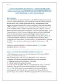Colorado Department of Corrections Correctional Officer Pre&NewLine;Employment Exam 2026 QUESTIONS AND VERIFIED ANSWERS &NewLine;WITH RATIONALES JUST RELEASED&period;pdf