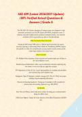 SAE 609 &lpar;Latest 2026&sol;2027 Update&rpar; 100&percnt; Verified Actual Questions & Answers &vert; Grade A&NewLine;