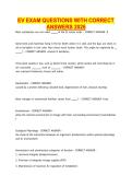 Electric Vehicles &lpar;EV&rpar; Exam Questions with Correct Answers 2026 &vert; Complete Study Guide & Exam Preparation