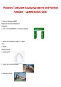 Masonry Test Exam Review &ndash; Updated 2026&sol;2027 Questions and Verified Answers