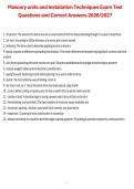 Masonry Units and Installation Techniques Exam Test &ndash; 2026&sol;2027 Questions and Correct Answers