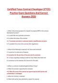 Certified Texas Contract Developer &lpar;CTCD&rpar; Practice Exam Questions And Correct Answers 2026