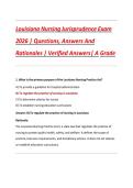 Louisiana Nursing Jurisprudence Exam 2026 Questions&comma; Answers And Rationales Verified Answers A Grade&NewLine;