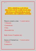 MPTC Criminal Law Final Exam 2026-2027&colon; Complete Study Guide with Real Questions & Verified Answers &vert; Fully Updated Edition