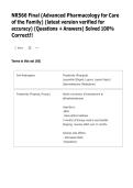 NR 566 Final Exam &vert; Advanced Pharmacology for Care of the Family &vert; Complete Questions & Verified Answers &vert; Latest 2026 Updated Edition