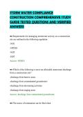 STORM WATER COMPLIANCE &NewLine;CONSTRUCTION COMPREHENSIVE STUDY &NewLine;GUIDE TESTED QUESTIONS AND VERIFIED &NewLine;ANSWERS 