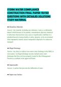 STORM WATER COMPLIANCE &NewLine;CONSTRUCTION FINAL PAPER TESTED &NewLine;QUESTIONS WITH DETAILED SOLUTIONS &NewLine;STUDY MATERIAL 