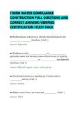 STORM WATER COMPLIANCE &NewLine;CONSTRUCTION FULL QUESTIONS AND &NewLine;CORRECT ANSWERS VERIFIED &NewLine;CERTIFICATION STUDY PACK 