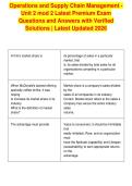 Operations and Supply Chain Management -&NewLine;Unit 2 mod 2 Latest Premium Exam&NewLine;Questions and Answers with Verified&NewLine;Solutions &vert; Latest Updated 2026