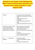 Operations and Supply Chain Management&NewLine;-Mod 9 Latest Premium Exam Questions and&NewLine;Answers with Verified Solutions &vert; Latest&NewLine;Updated 2026